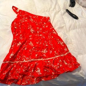 Free people one shoulder linen dress